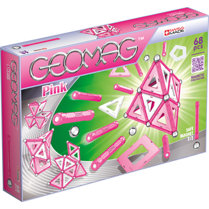 Kids Panel Pink Magnetic Shapes  68 Pieces