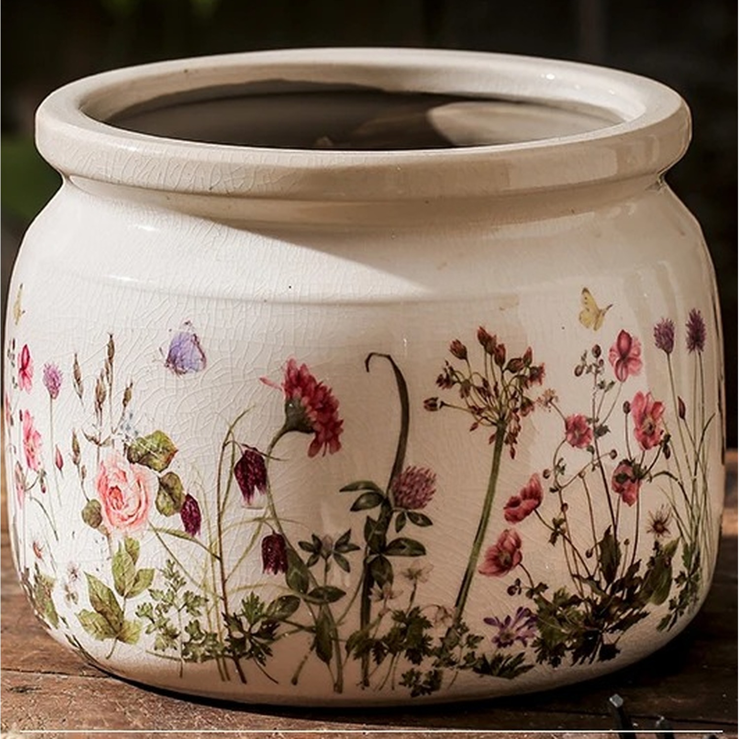 Ceramic Flower Pot - Multicolour / 19.5cm