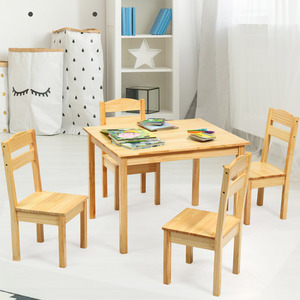 Kids Table and 4 Chairs Set Activity Table Set