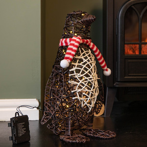 Battery Operated Light up Brown Christmas Penguin with 60 LEDs