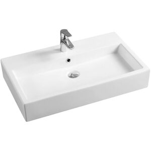 Ceramic 51cm Thick-Edge Inset Basin with Rectangular Full Bowl