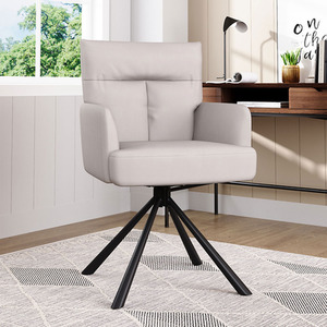 Frosted Velvet Upholstered Swivel Armchair with Metal Legs