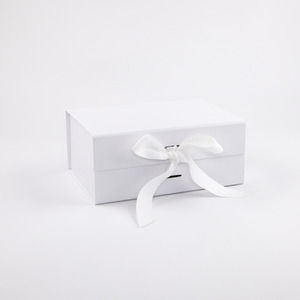 A5 Deep Laminated Magnetic Gift Box with Changeable White Ribbon