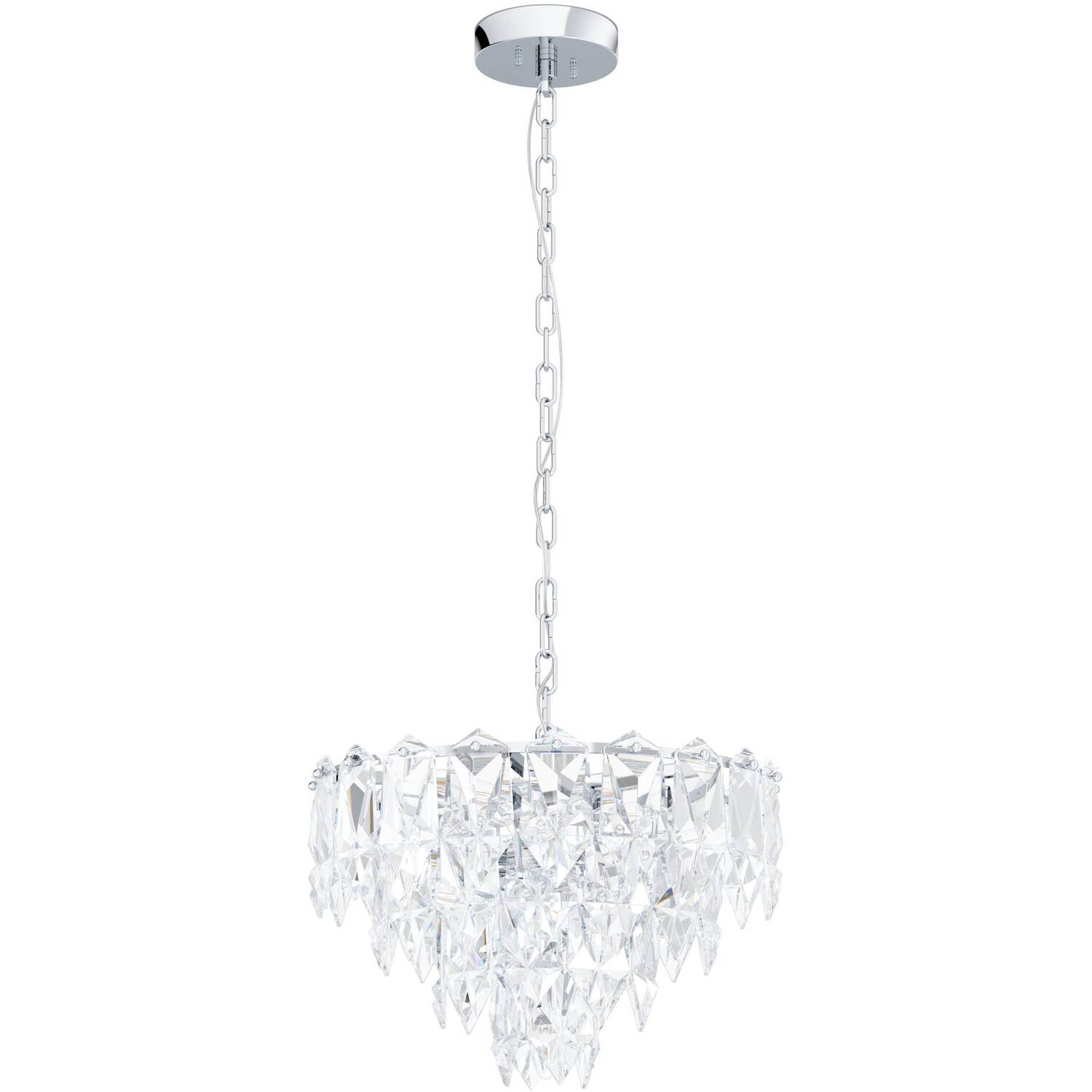 Eglo Carvario Glass Pendant Chandelier Light - Chrome