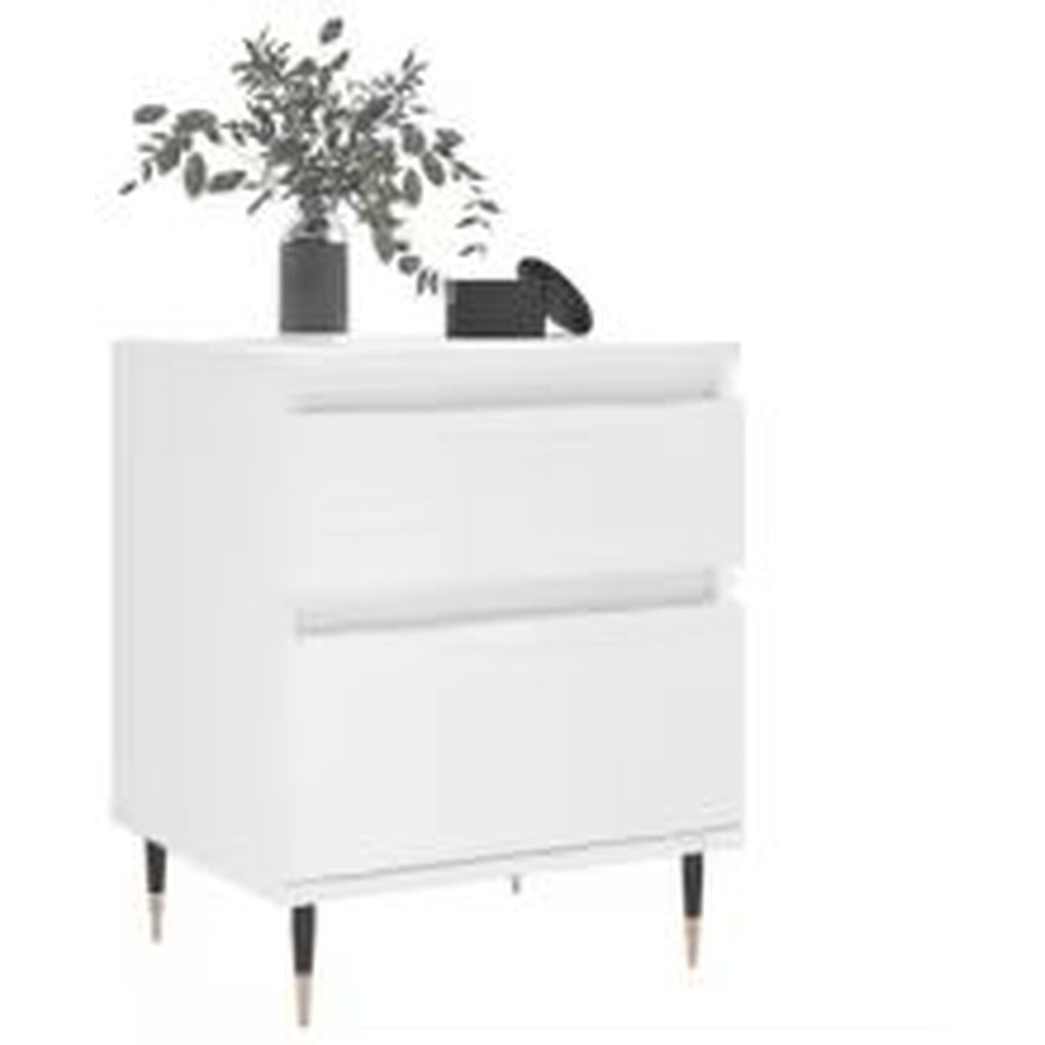 Stylish Bedside Cabinet With Storage Drawer And Door - White