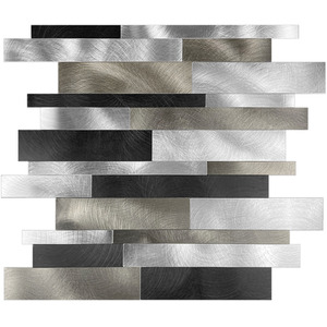 Sleek Metallic Layers Peel and Stick Aluminum Tile Size 303 x 297 x 4 mm