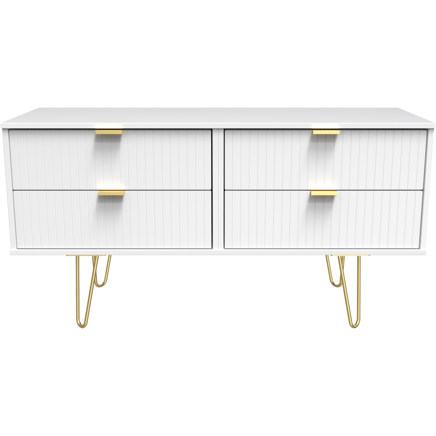 Linear Ready Assembled 4 Drawer Bed Box - White Matt