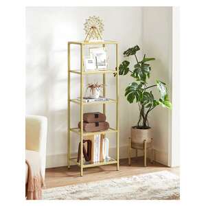 VASAGLE 5-Tier Glass Shelf Storage Rack