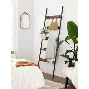 VASAGLE 5-Tier Ladder Shelf, Angled Shelf, 65 cm Wide Steel Frame