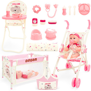Complete Baby Doll Pretend Role Play Nursery Set