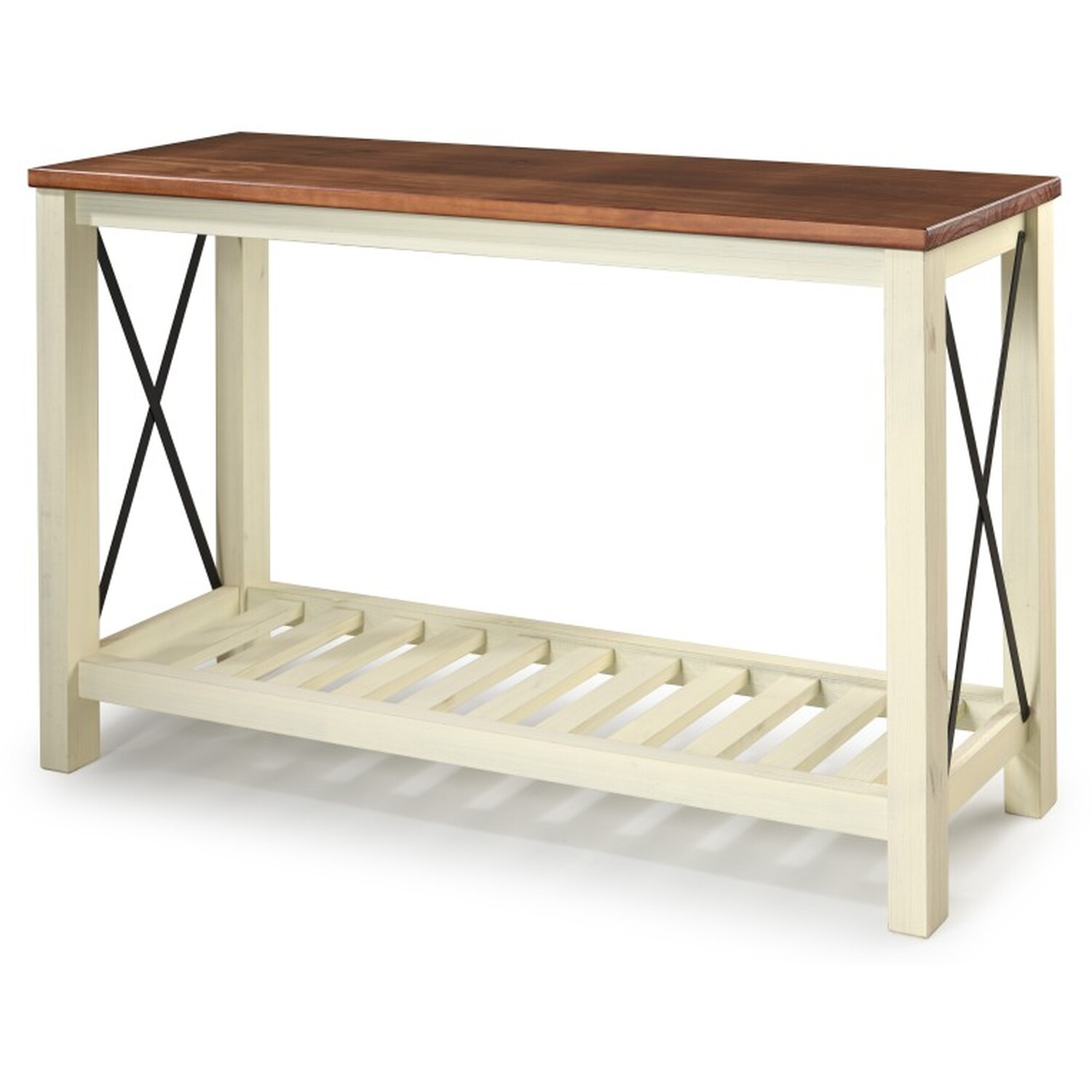 Cottage Console Table Sideboard Hallway Stand Solid Wood Wooden - White