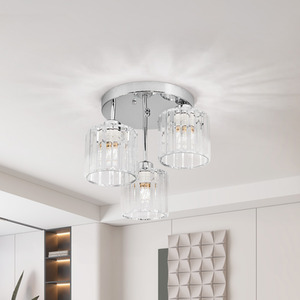3-Light Chrome Ceiling Light