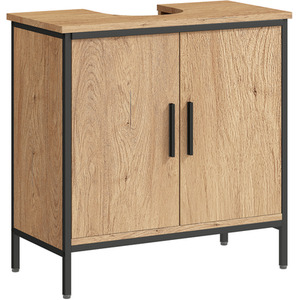 HOMCOM Industrial Under Sink Bathroom Cabinet with Adjustable Shelf