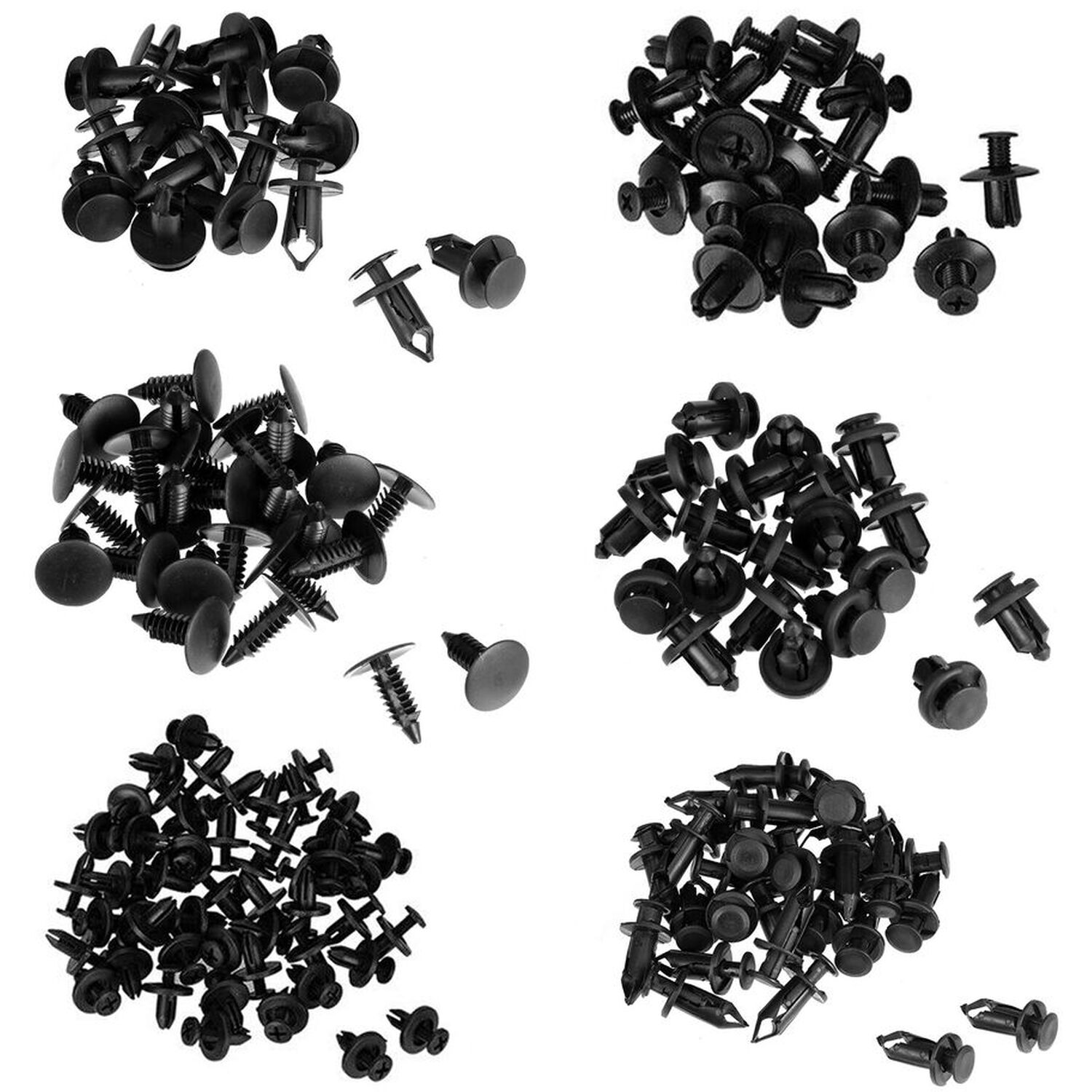 190 Piece Assorted Plastic Car Trim Clips and Fasteners Set
