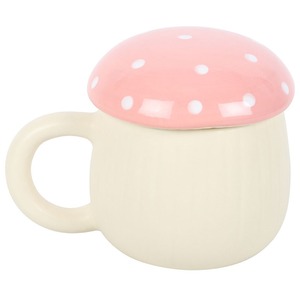 Pink Mushroom Mug With Lid