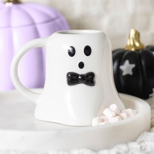 Mr Boo Ghost Mug With Bow Tie For Spooky Sips