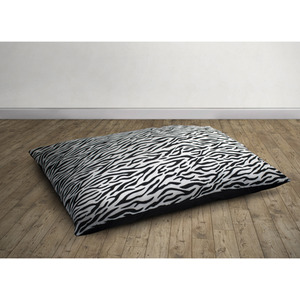 Zebra Pattern Fleece Lounging Cushion with Non-Slip Base