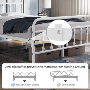 White / Double Yaheetech Vintage Metal Bed Frame shot 10695284