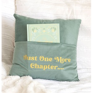 Book Lovers Cushion with Pocket