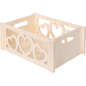 Heart Design Wooden Crate