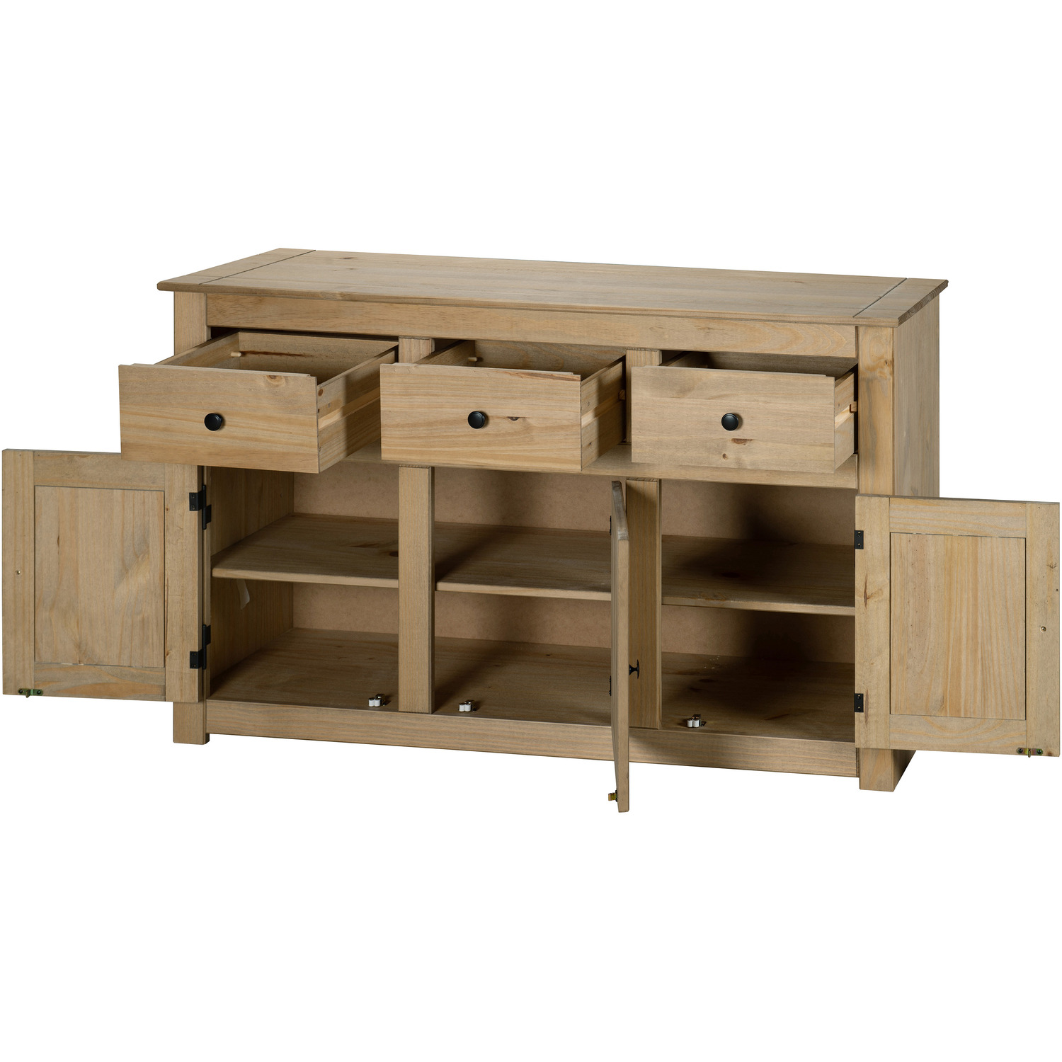 Panama Sideboard 3 Door 3 Drawer - Brown
