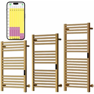 Sulby Wifi Stainless Steel Dry Electric Heated Towel Rail, Brass