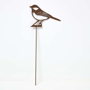 Steel Great Tit Garden Stake Decorations, Set of 2