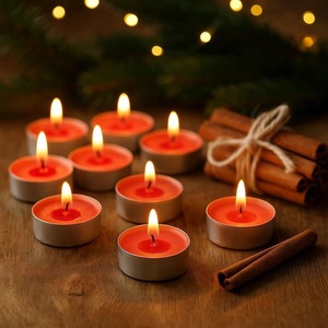 50pc Red Cinnamon Tea Lights Scented Candles