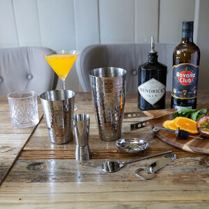BarCraft Stainless Steel Eight Piece Boston Cocktail Set, Gift Boxed