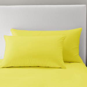 Yellow / Single Soft Touch Plain Microfibre Duvet Cover and Pillowcase Set shot 11859874