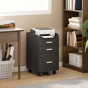 HOMCOM 3 Drawer Mobile Filing Cabinet Under Desk