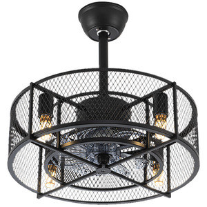 Industrial Metal Ceiling Fan with Lights