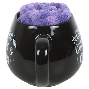 Witchy Coffee Socks Gift Set Cauldron Mug Cozy Socks