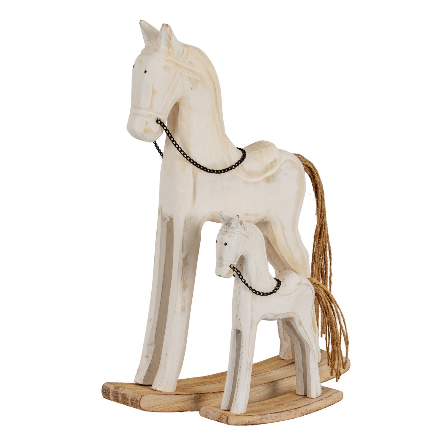 Image of Large Whitewashed Rustic Rocking Horse for&hellip;