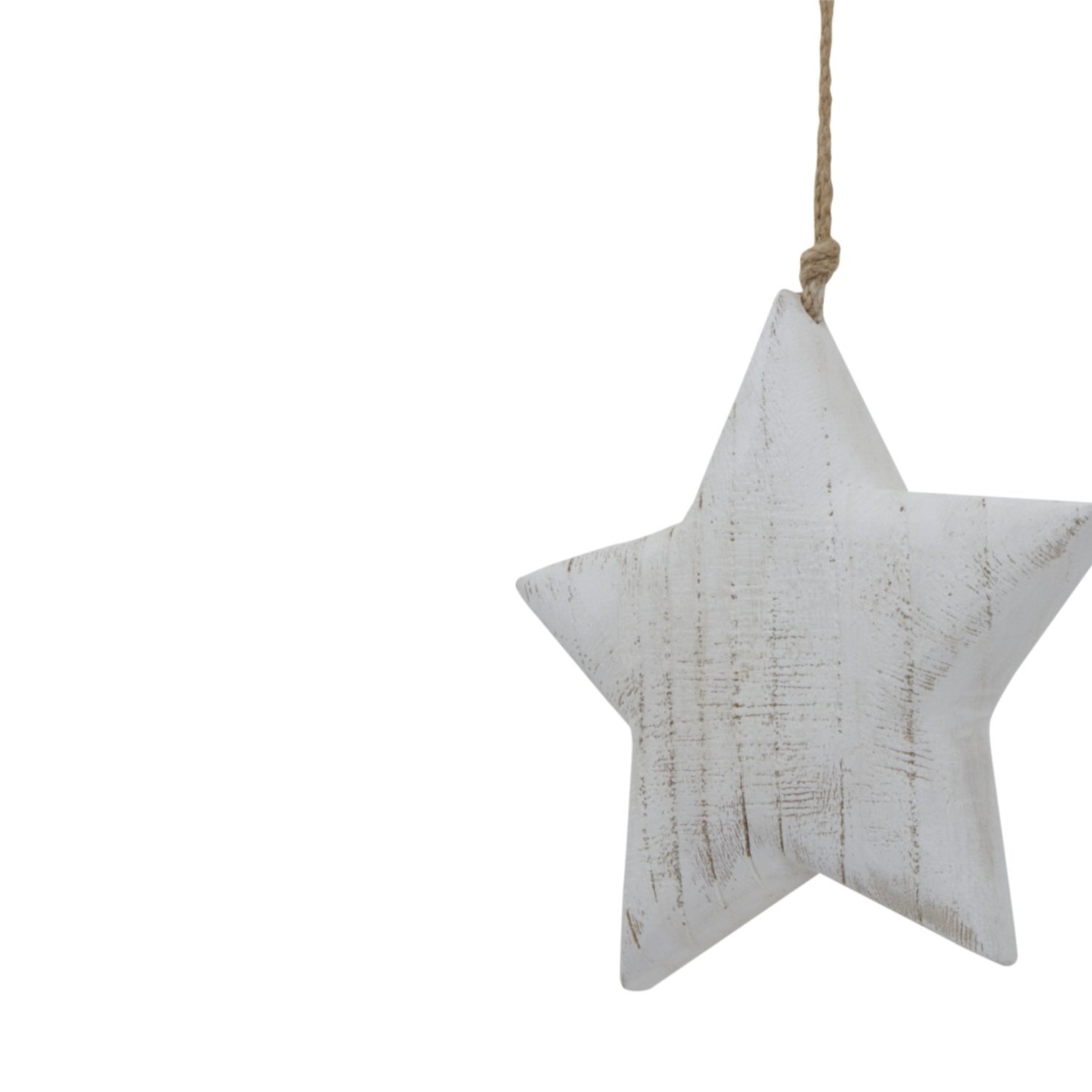 Image of Large Whitewashed Rustic Hanging Star Ornament&hellip;