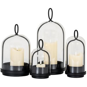 Nyx Large Candle Holder with Glass Cloche Elegant Retail Display Accent