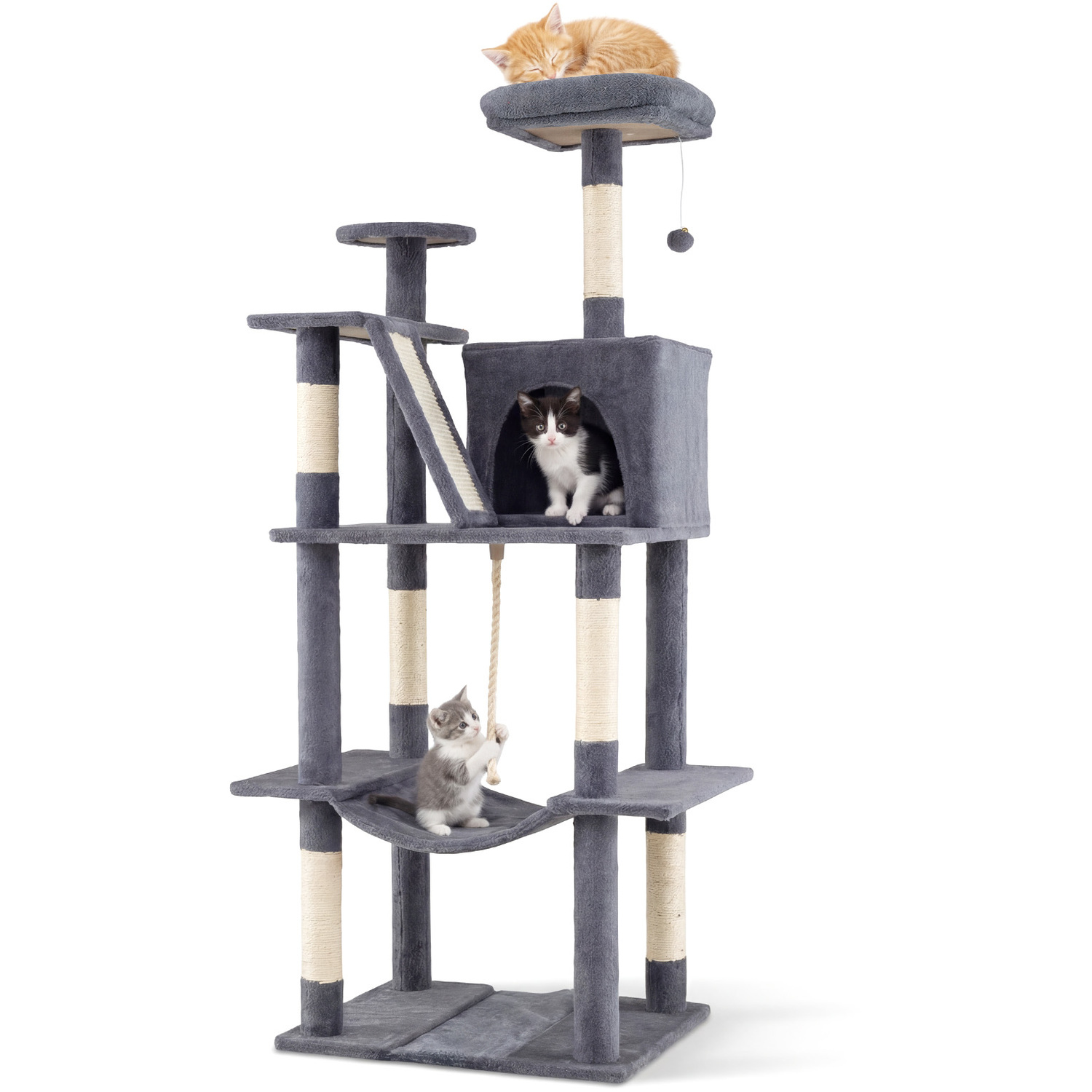 Cat Tree Tower Multi-Level Cat Condo - Grey