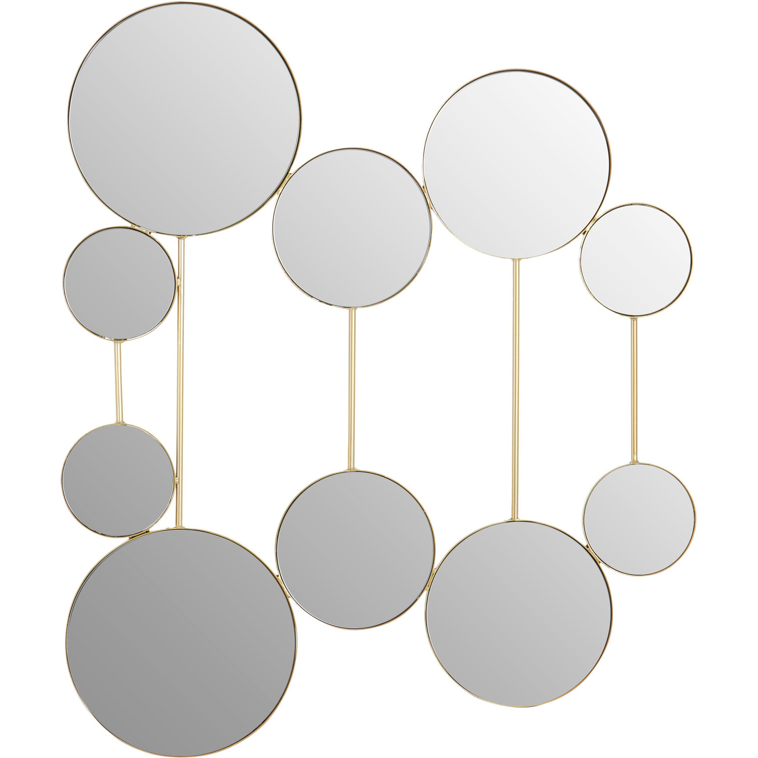 Athena Medium Round Wall Mirror With Gold Frame - Gold