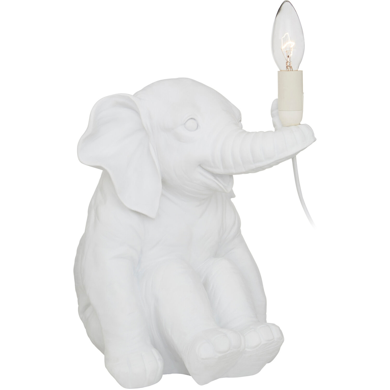 Boho Elephant Table Lamp - White