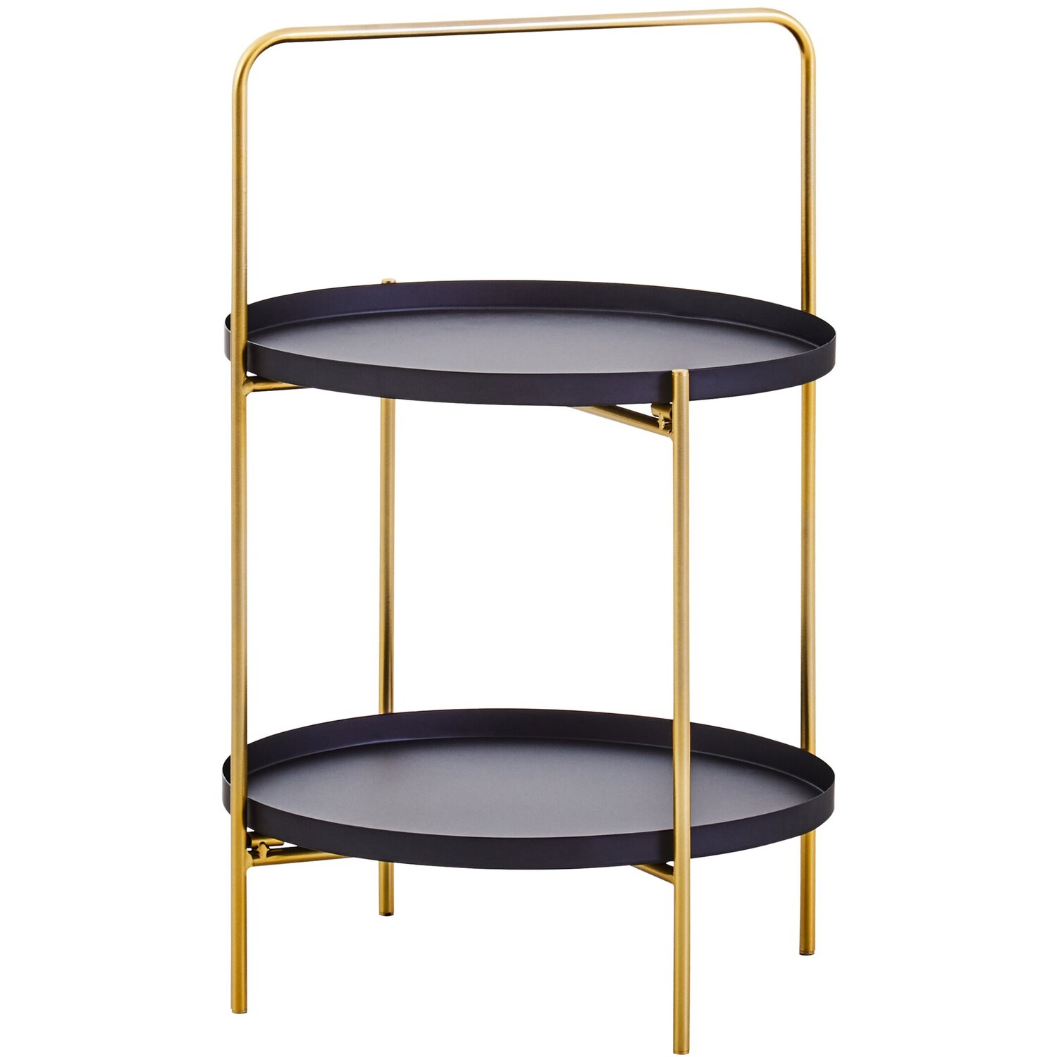 Interiors By Premier Trosa Two Tier Black And Gold Side Table - Black