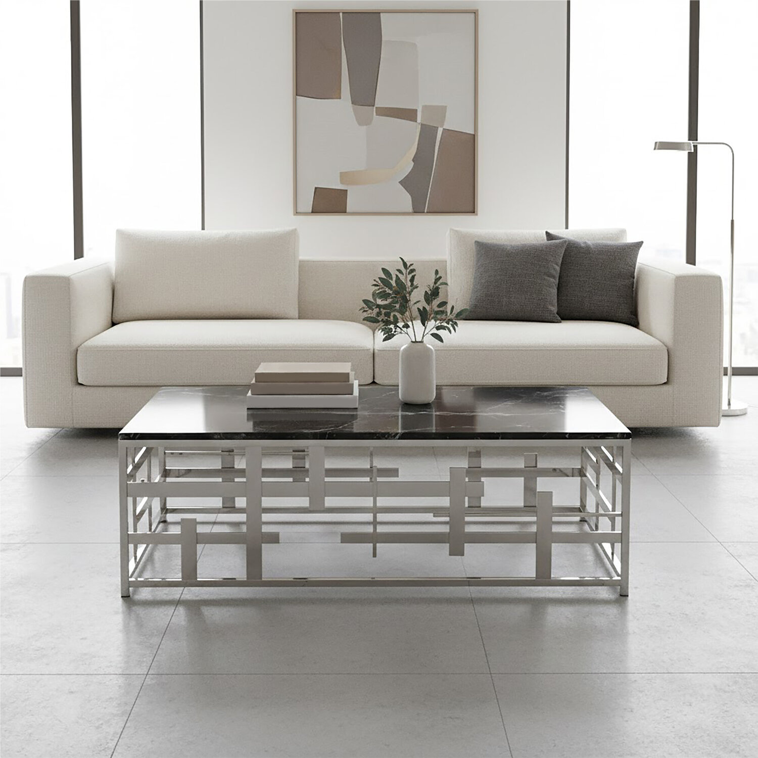 Aprilia Black Marble Coffee Table - Black