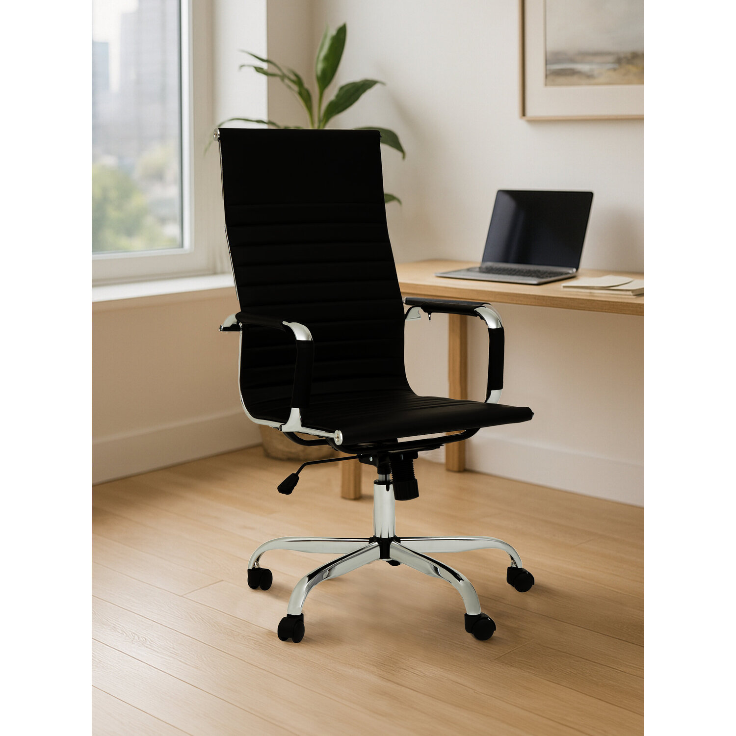 Brent Black High Back Home Office Chair - Black