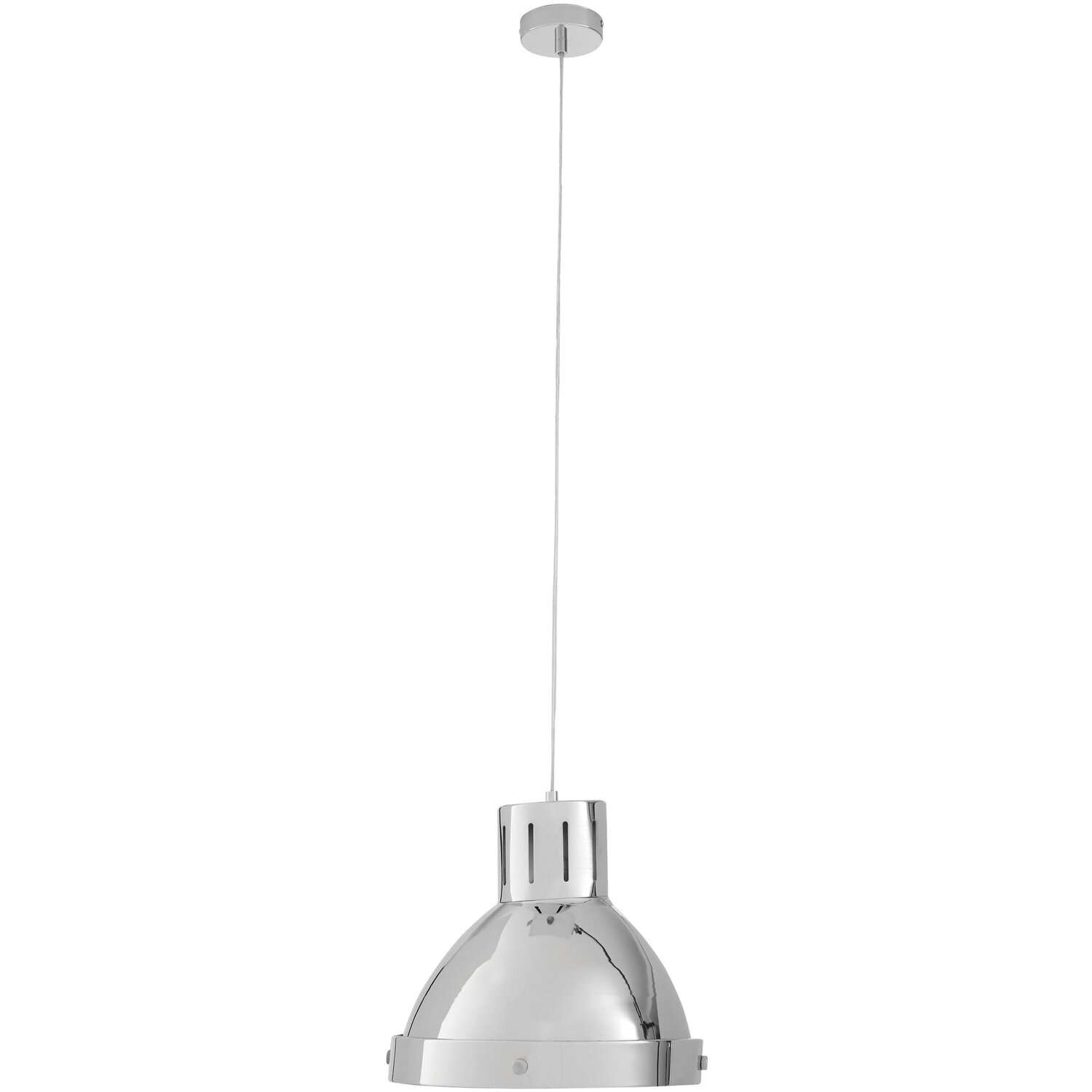 Jasper Bowl Shaped Pendant Light with Chrome Finish - Silver