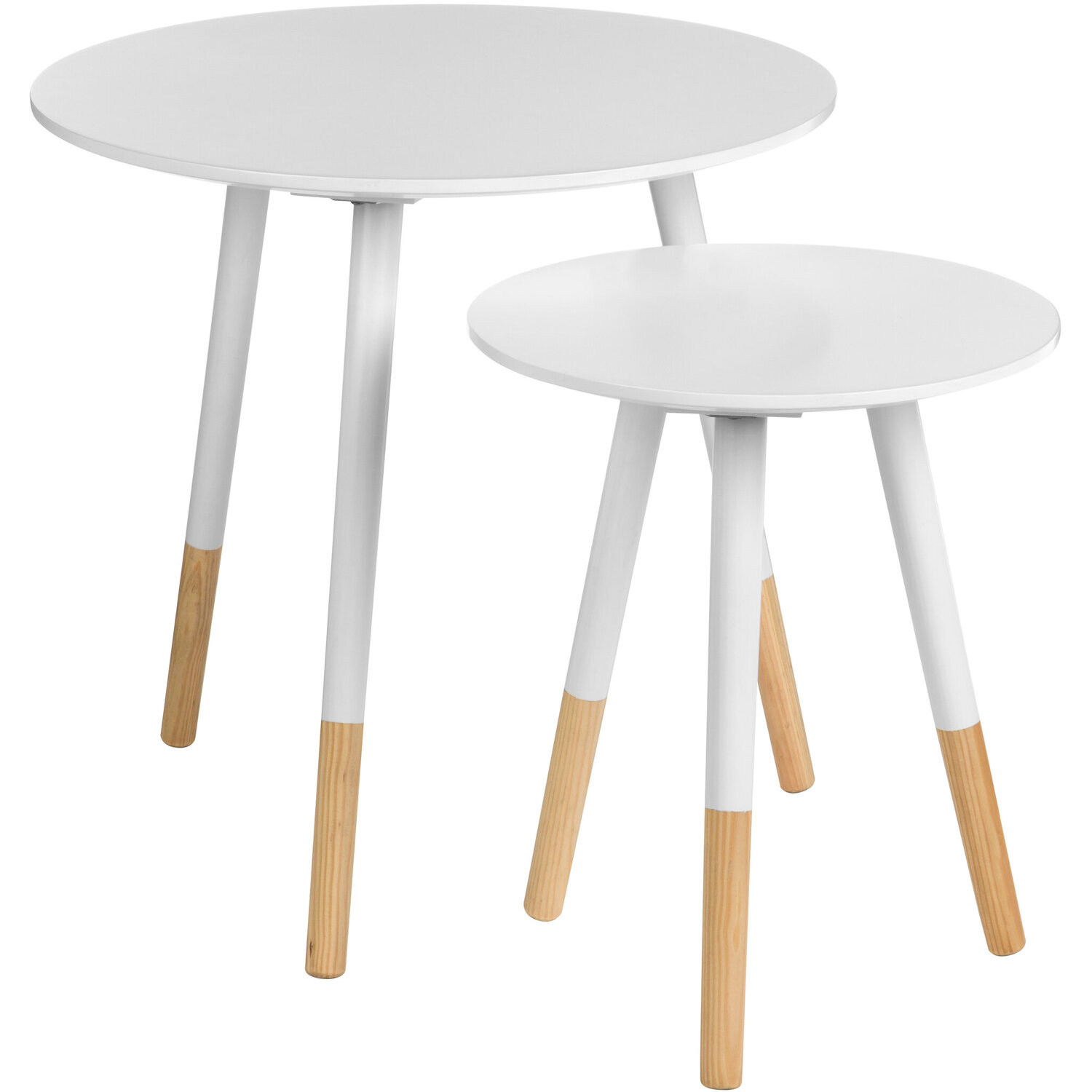 Viborg Set Of Two White Round Side Tables - White
