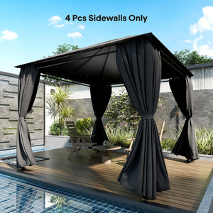 Outsunny 4 Pack Replacement Gazebo Curtains for 3 x 3 m Gazebo