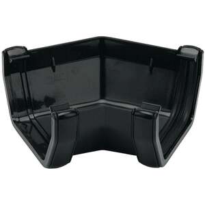 FloPlast 114mm Square 135 Degree Angle Black - PVC-U Gutter Fitting