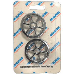 McAlpine Two Chrome Plated Grids For Shower Traps - STWGR-CP x 2