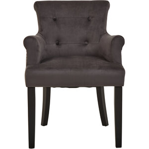 Doucet Grey Velvet Dining Chair With Ring Back