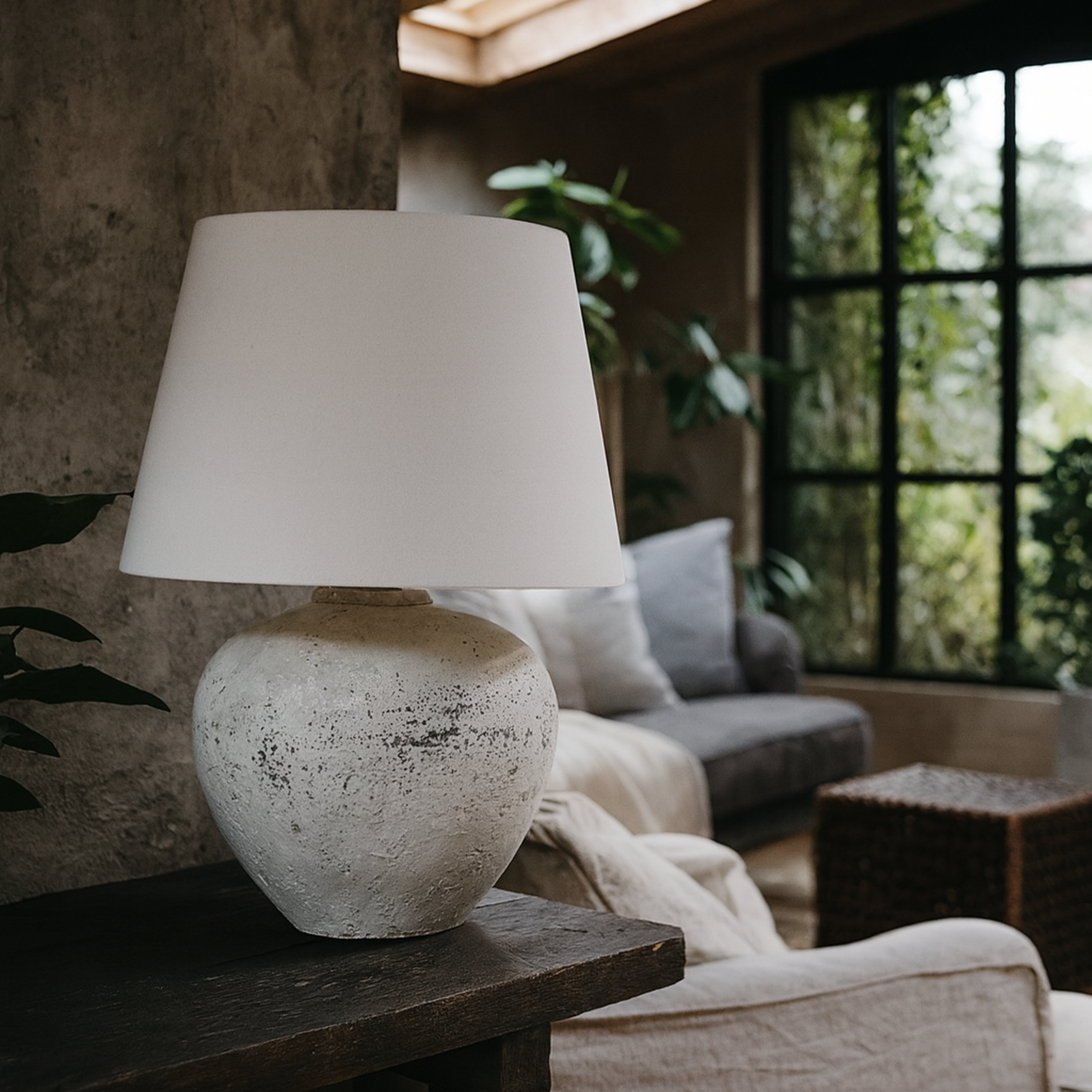 Image of Venice Large Aged Stone Ceramic Table&hellip;