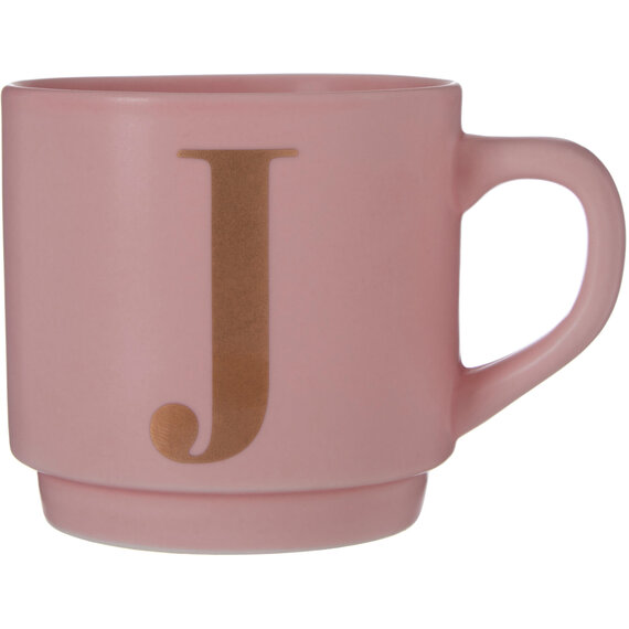 Signet Pink Monogram Mug, J